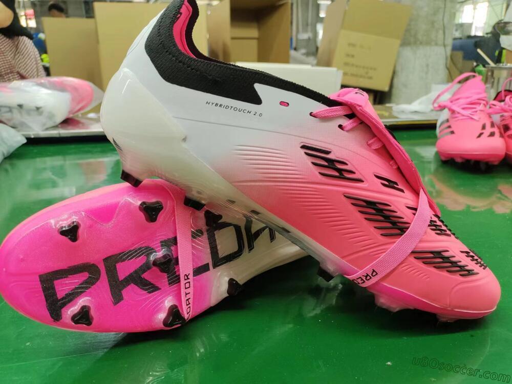 Adidas Predator Elite Foldover Tongue FG Firm Ground Soccer Cleats - Pink/Grey/White