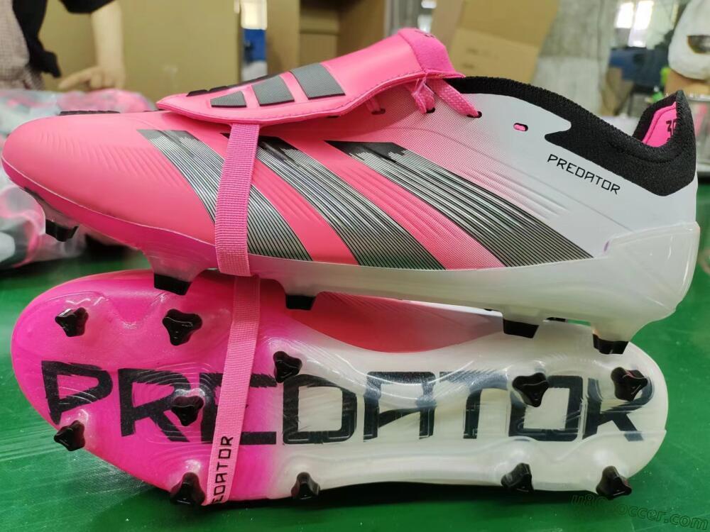 Adidas Predator Elite Foldover Tongue FG Firm Ground Soccer Cleats - Pink/Grey/White