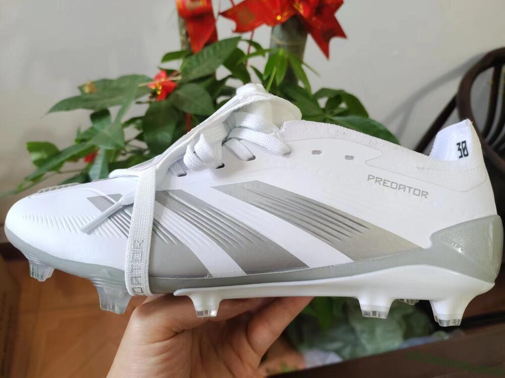 Adidas Predator Elite Foldover Tongue FG Firm Ground Soccer Cleats - White/Grey