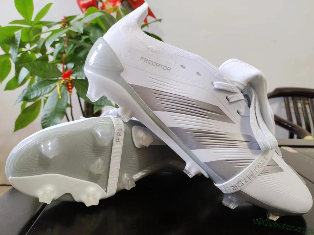 Adidas Predator Elite Foldover Tongue FG Firm Ground Soccer Cleats - White/Grey
