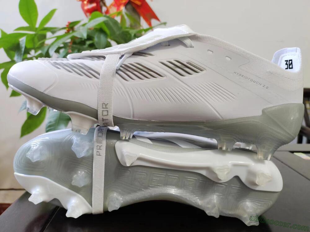 Adidas Predator Elite Foldover Tongue FG Firm Ground Soccer Cleats - White/Grey