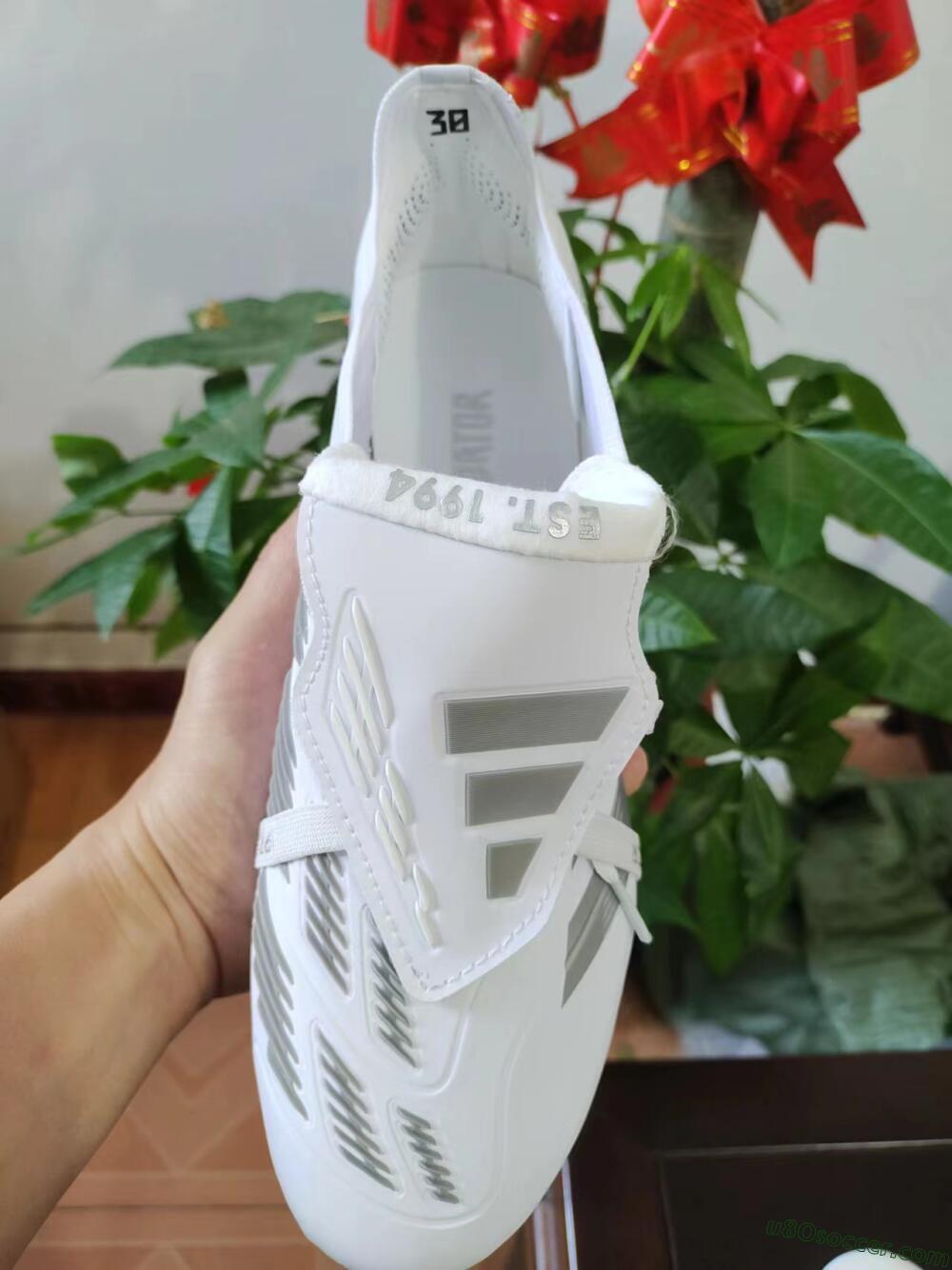 Adidas Predator Elite Foldover Tongue FG Firm Ground Soccer Cleats - White/Grey