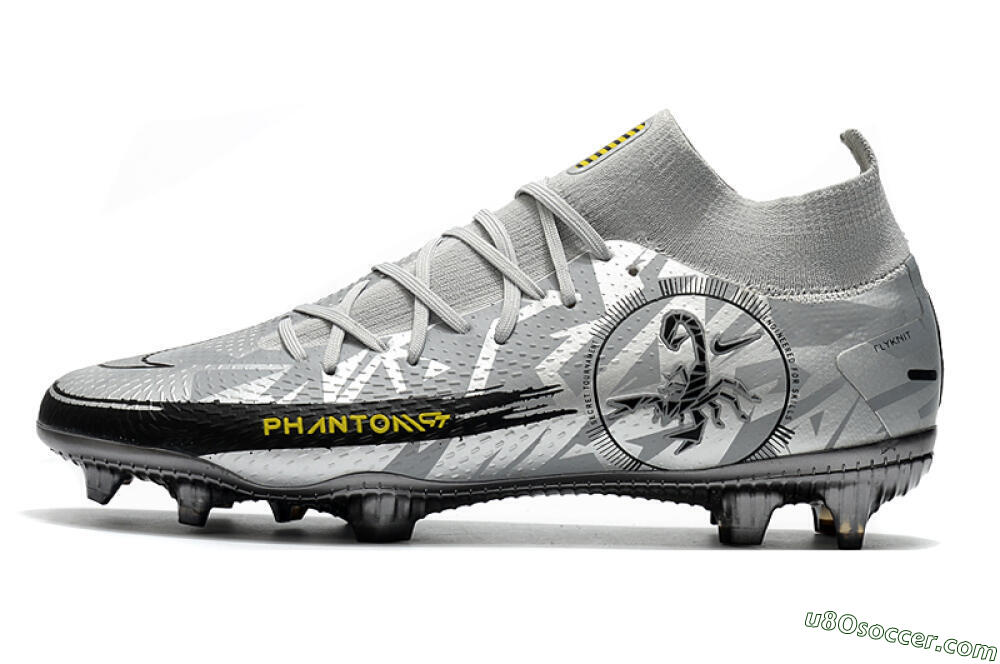 Nike Phantom Scorpion Elite DF FG Firm Ground Soccer Cleats - Silver/Yellow/Black 2