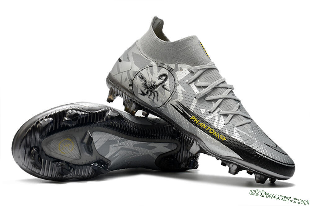 Nike Phantom Scorpion Elite DF FG Firm Ground Soccer Cleats - Silver/Yellow/Black 3