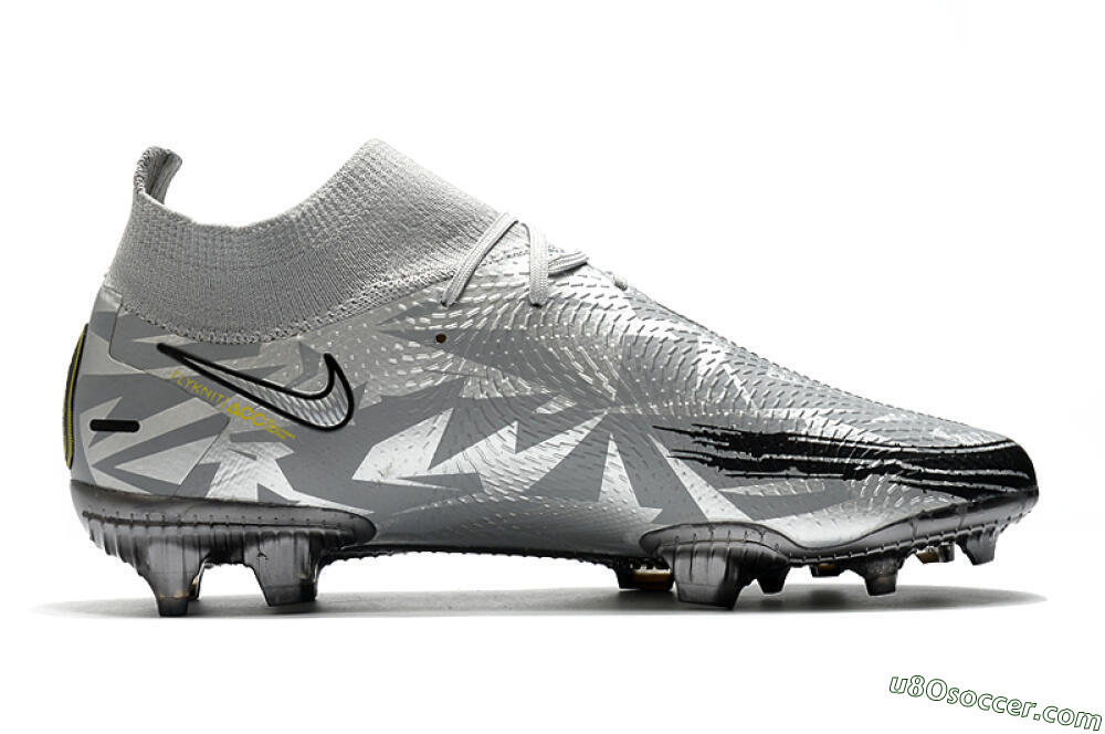 Nike Phantom Scorpion Elite DF FG Firm Ground Soccer Cleats - Silver/Yellow/Black 7