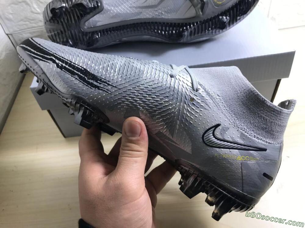 Nike Phantom Scorpion Elite DF FG Firm Ground Soccer Cleats - Silver/Yellow/Black