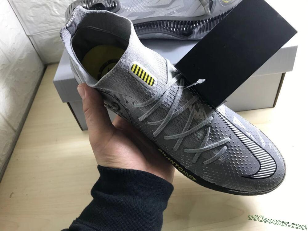 Nike Phantom Scorpion Elite DF FG Firm Ground Soccer Cleats - Silver/Yellow/Black