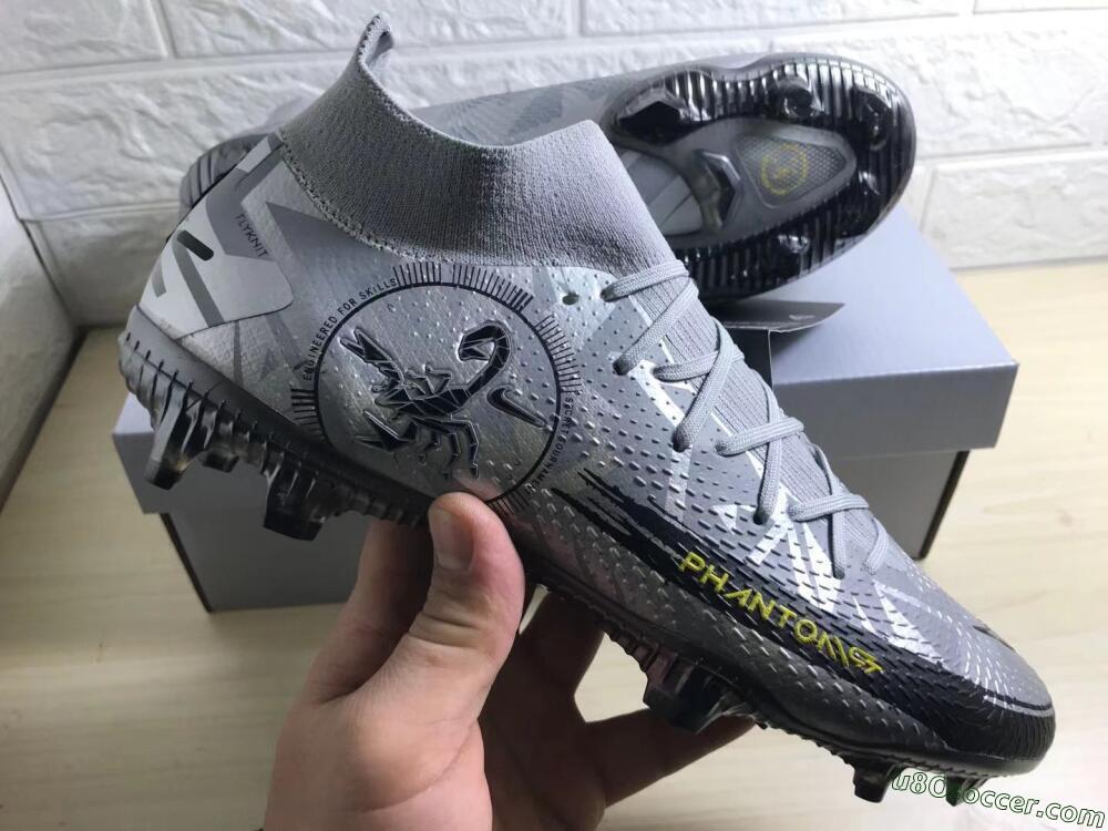 Silver, Yellow & Black FG Soccer Cleats: Nike Phantom