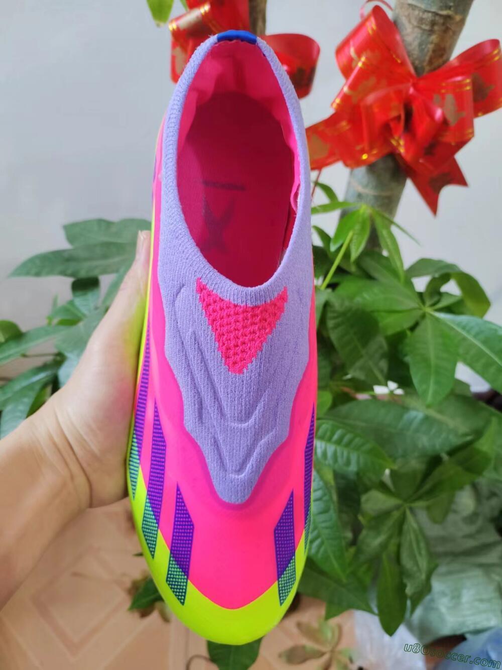 Adidas X Crazyfast+ FG Firm Ground Soccer Cleats - Purple/Pink/Green/Blue