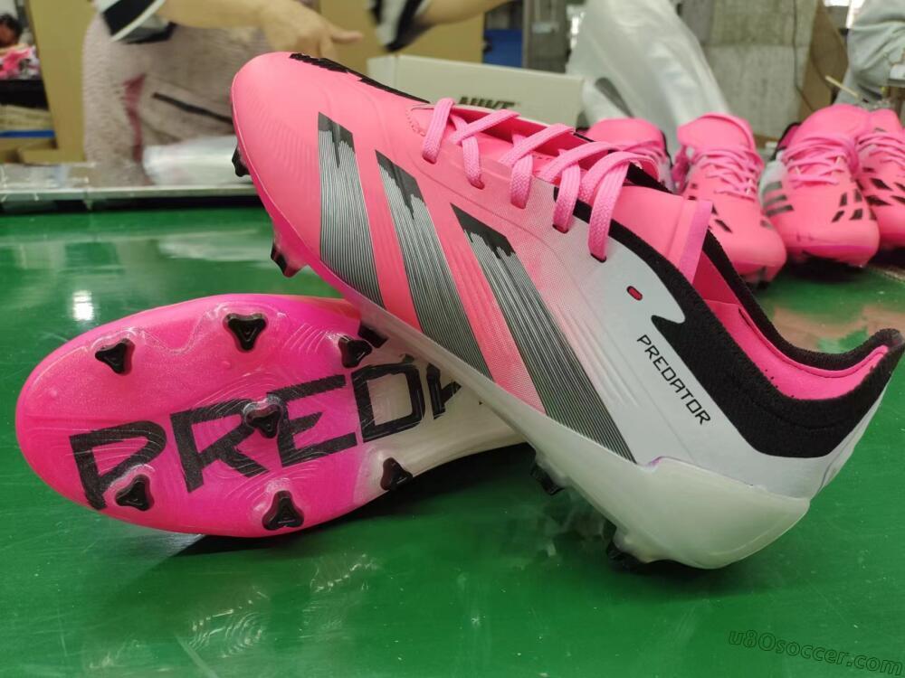 Adidas Predator Elite Foldover Tongue FG Firm Ground Soccer Cleats - Pink/Grey/White