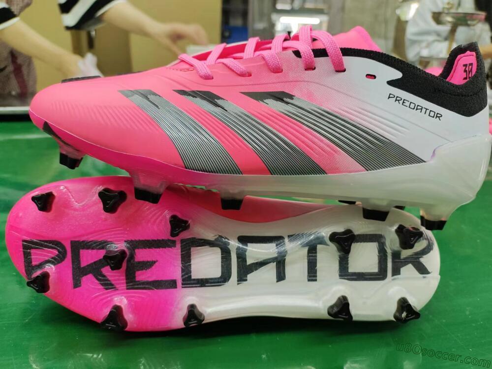 Adidas Predator Elite Foldover Tongue FG Firm Ground Soccer Cleats - Pink/Grey/White