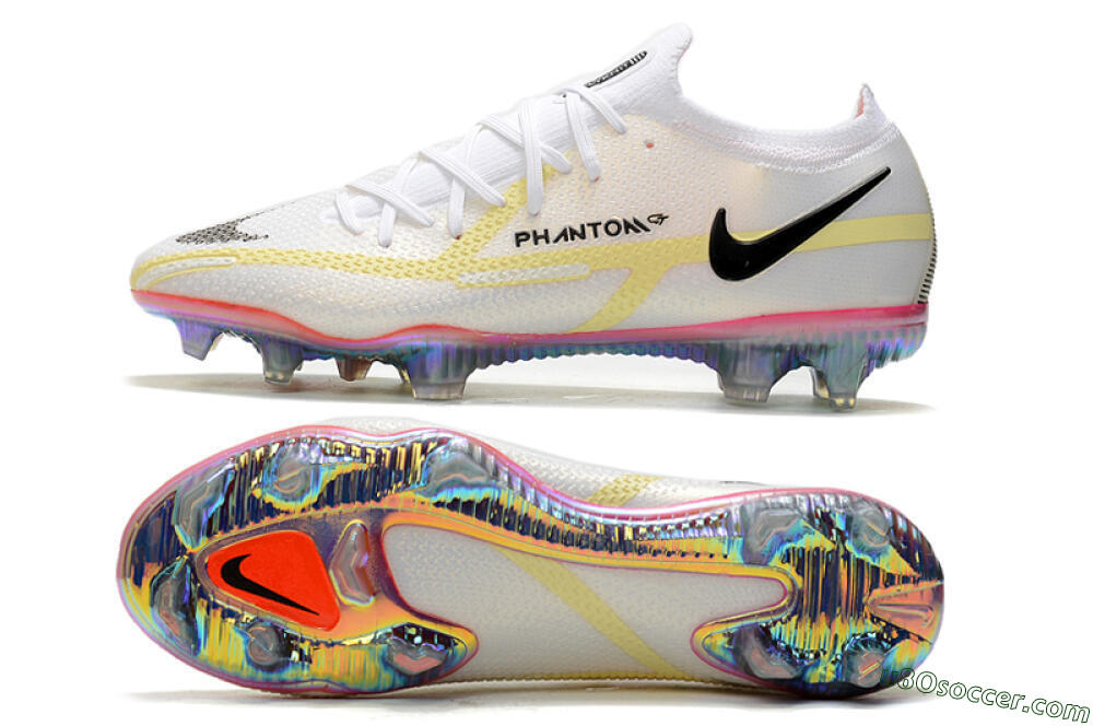 Nike Phantom GT 2 Elite FG Firm Ground Soccer Cleats - White/Yellow/Black 0