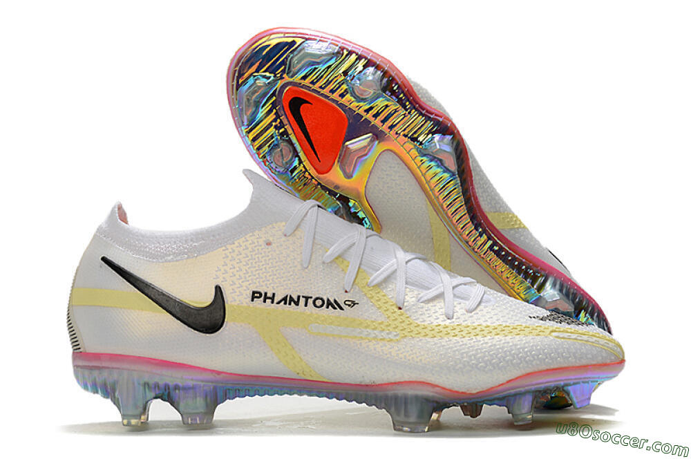 Nike Phantom GT 2 Elite FG Firm Ground Soccer Cleats - White/Yellow/Black 1
