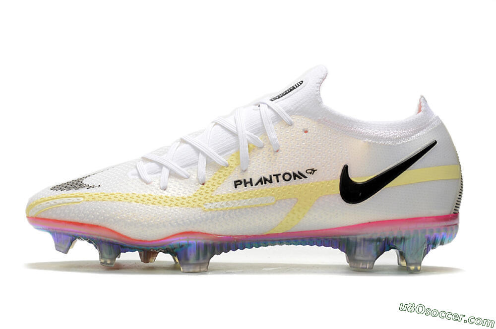 Nike Phantom GT 2 Elite FG Firm Ground Soccer Cleats - White/Yellow/Black 2