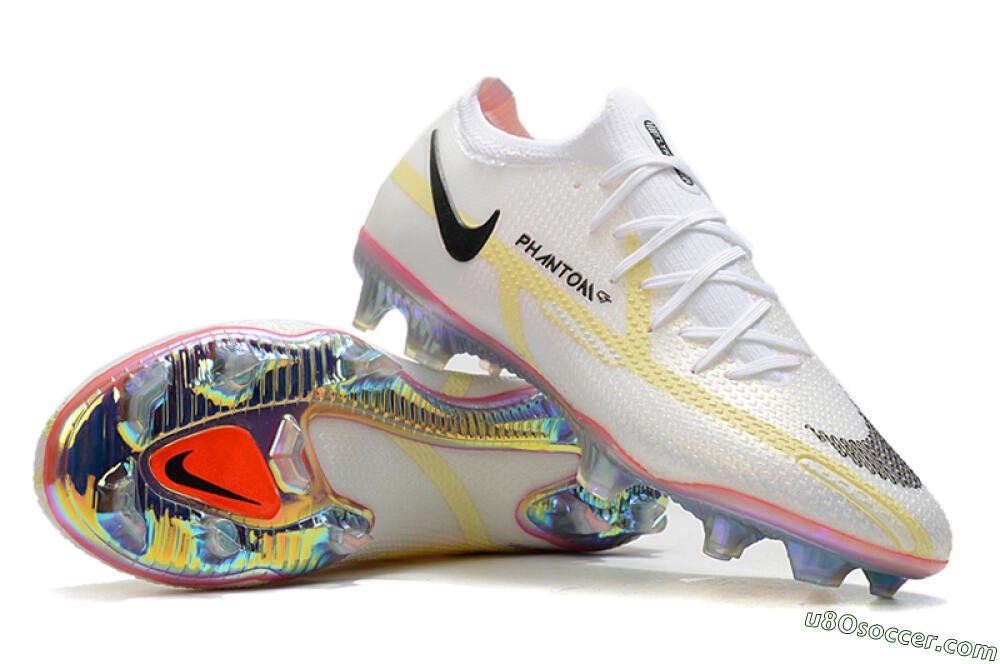 Nike Phantom GT 2 Elite FG Firm Ground Soccer Cleats - White/Yellow/Black 3