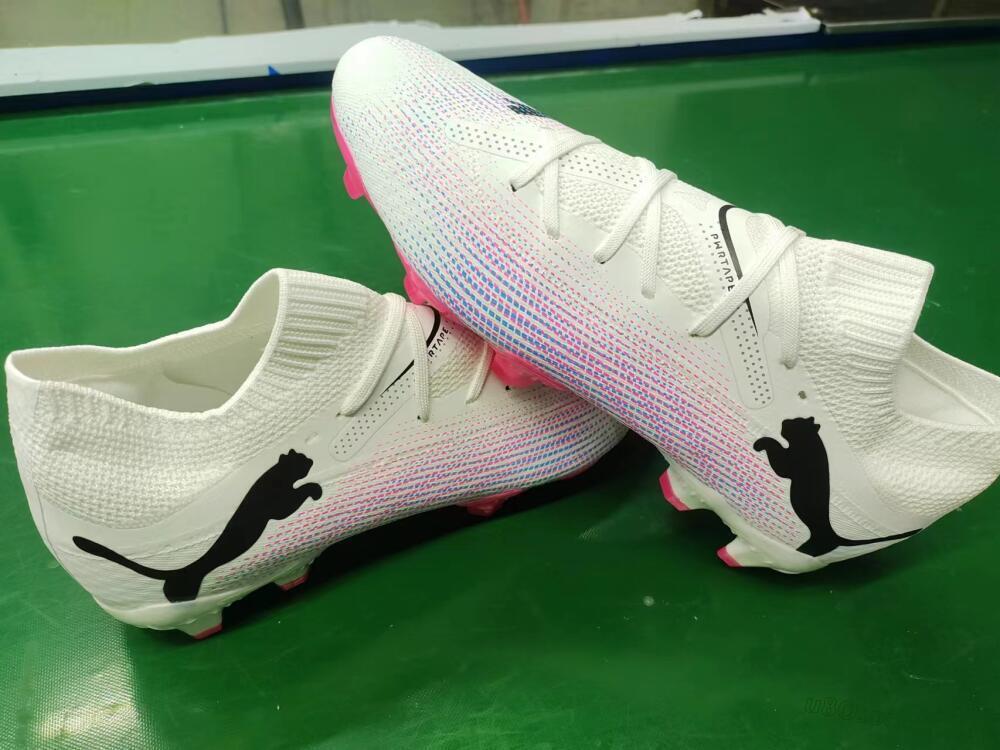 Puma Future Ultimate 2024 FG Firm Ground Soccer Cleats - White/Pink/Blue/Black