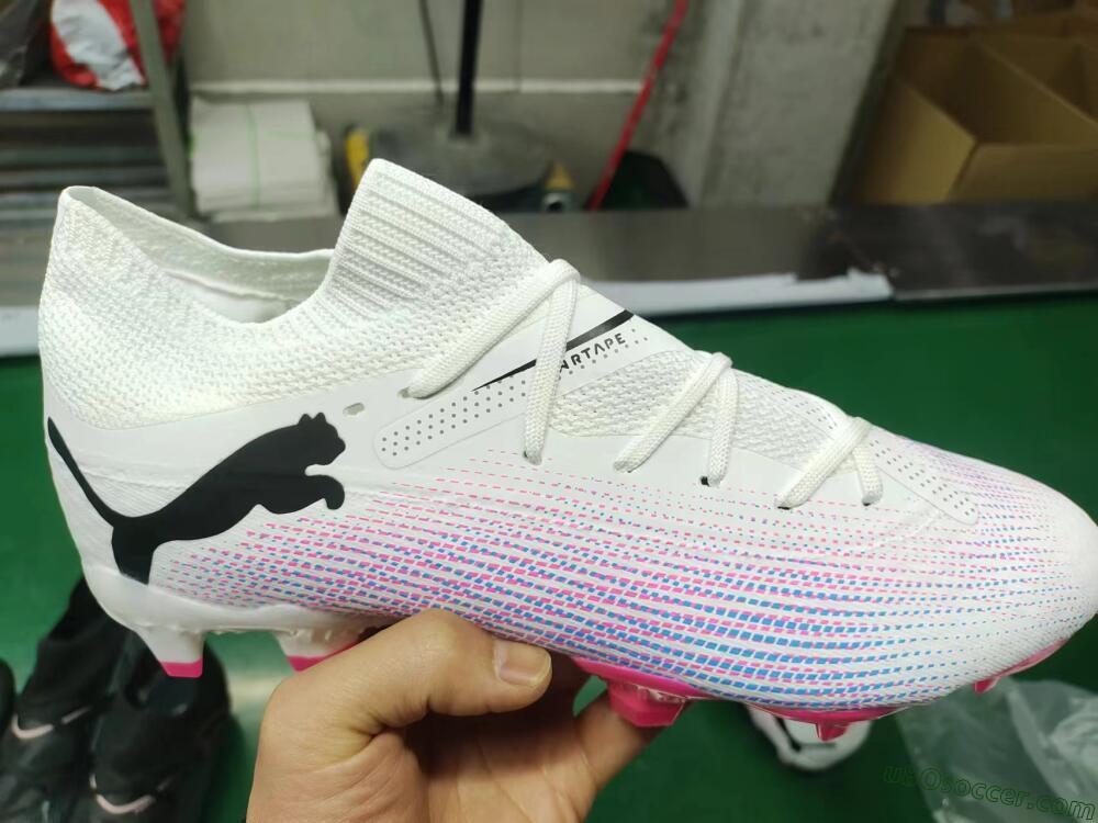 Puma Future Ultimate 2024 FG Firm Ground Soccer Cleats - White/Pink/Blue/Black