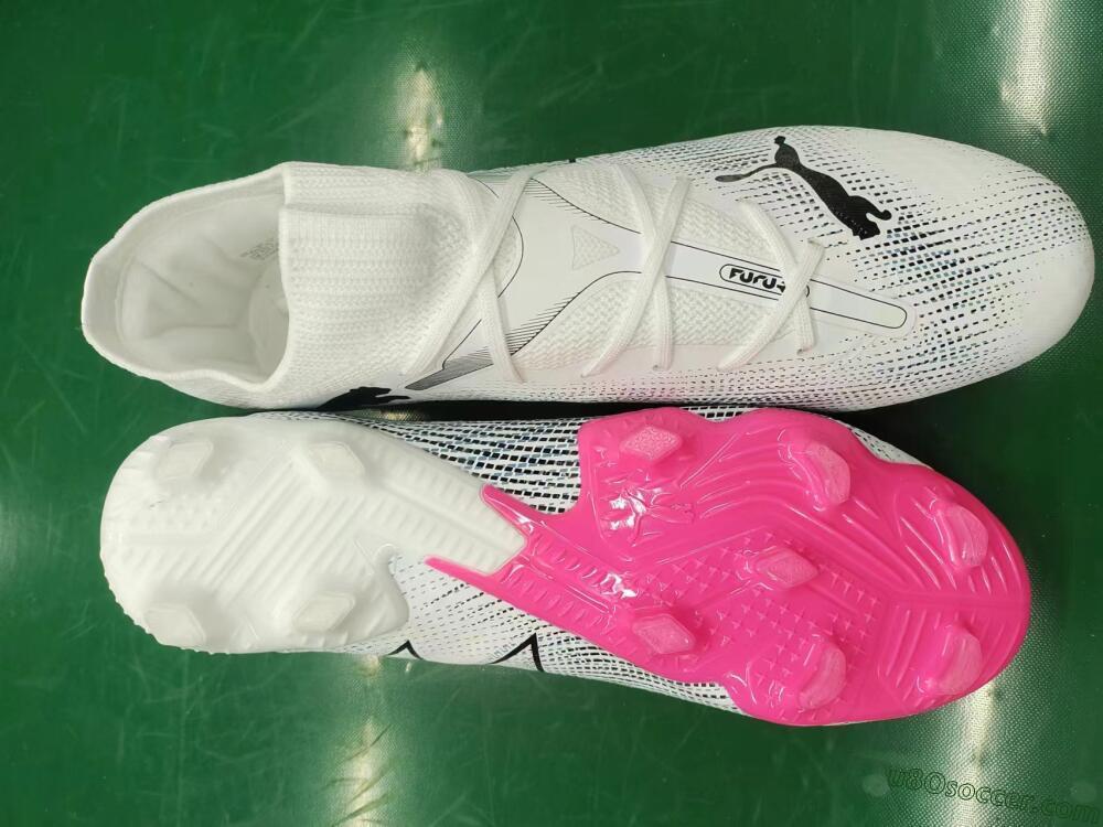 Puma Future Ultimate 2024 FG Firm Ground Soccer Cleats - White/Pink/Blue/Black