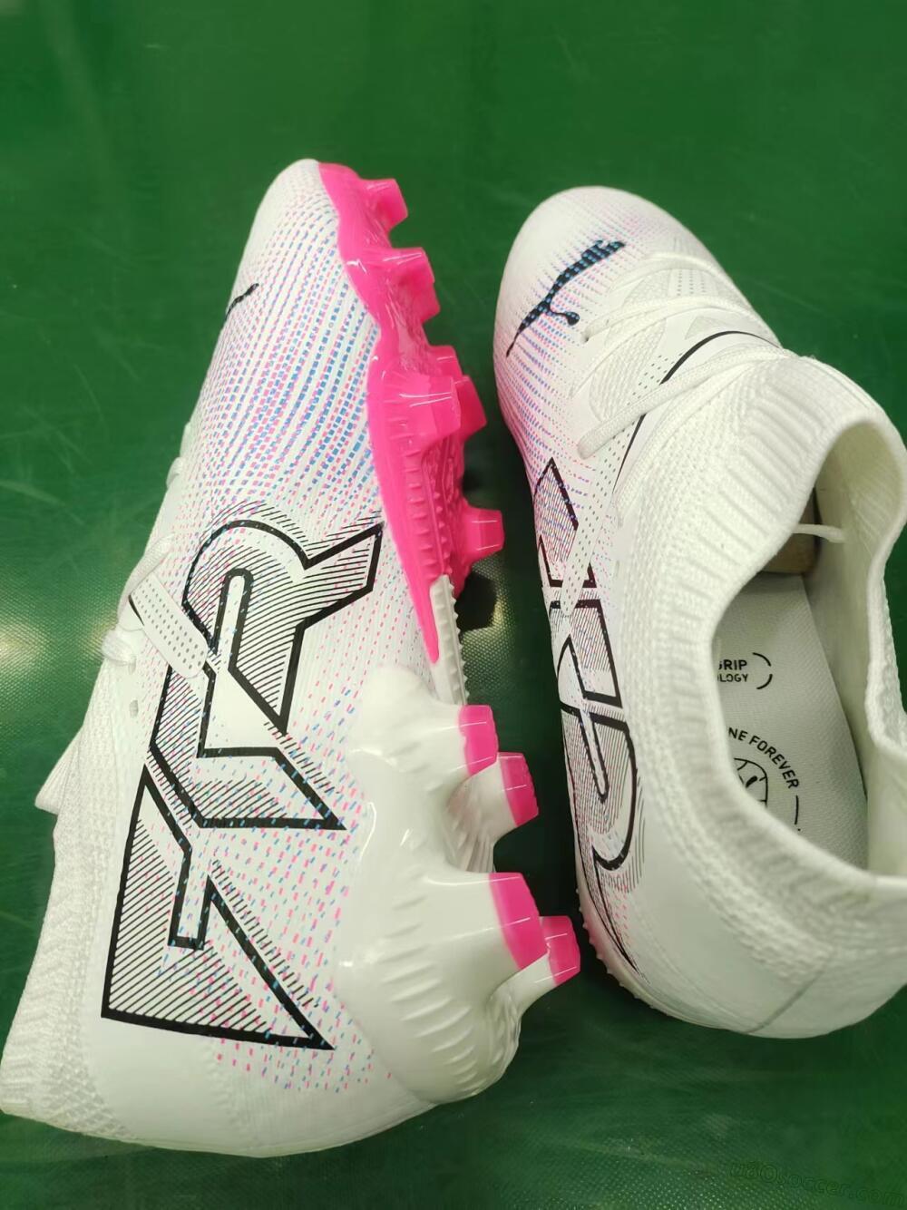 Puma Future Ultimate 2024 FG Firm Ground Soccer Cleats - White/Pink/Blue/Black