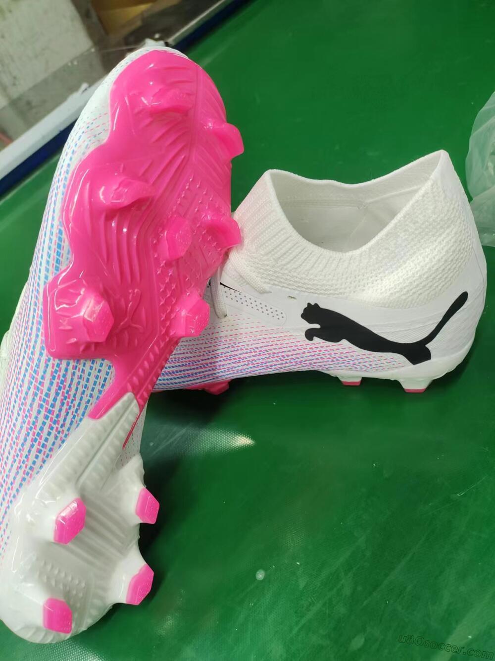 Puma Future Ultimate 2024 FG Firm Ground Soccer Cleats - White/Pink/Blue/Black