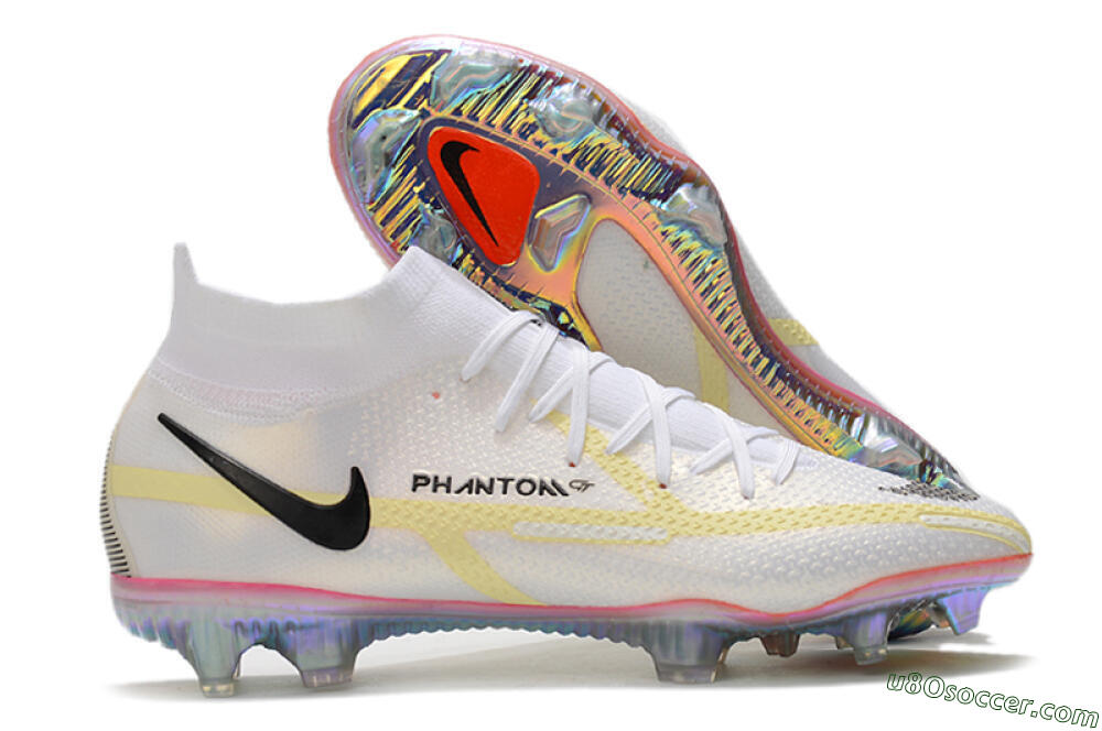 Nike Phantom GT 2 Elite DF FG Firm Ground Soccer Cleats - White/Yellow/Black 1