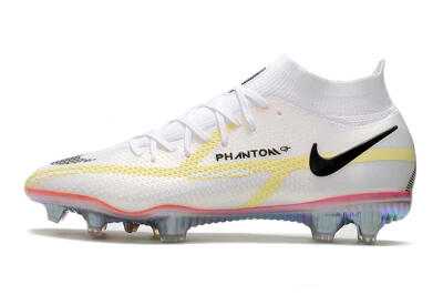 Nike Phantom GT 2 Elite DF FG Firm Ground Soccer Cleats - White/Yellow/Black