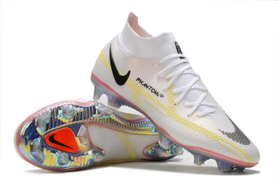 Nike Phantom GT 2 Elite DF FG Firm Ground Soccer Cleats - White/Yellow/Black