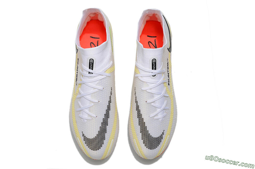 Nike Phantom GT 2 Elite DF FG Firm Ground Soccer Cleats - White/Yellow/Black 4
