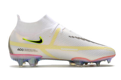 Nike Phantom GT 2 Elite DF FG Firm Ground Soccer Cleats - White/Yellow/Black