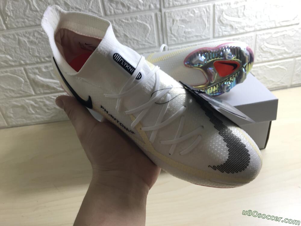 Nike Phantom GT 2 Elite DF FG Firm Ground Soccer Cleats - White/Yellow/Black