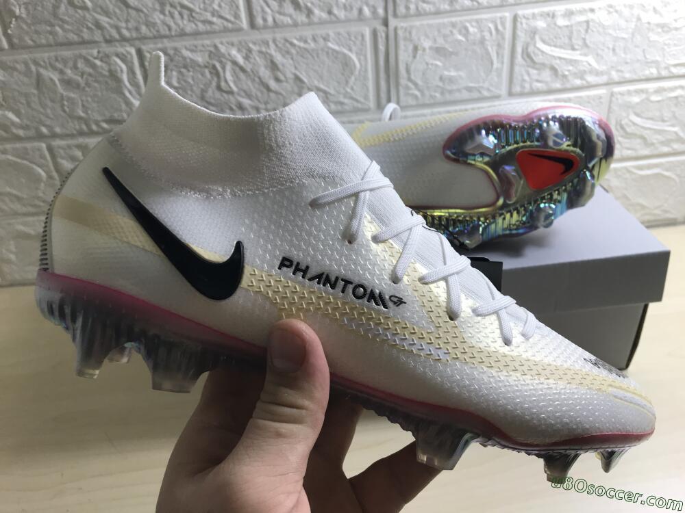 Nike Phantom GT 2 Elite DF FG Firm Ground Soccer Cleats - White/Yellow/Black
