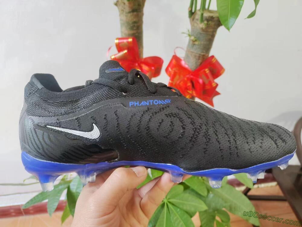 Nike Phantom GX Elite FG Firm Ground Soccer Cleats - Black/Grey/Blue