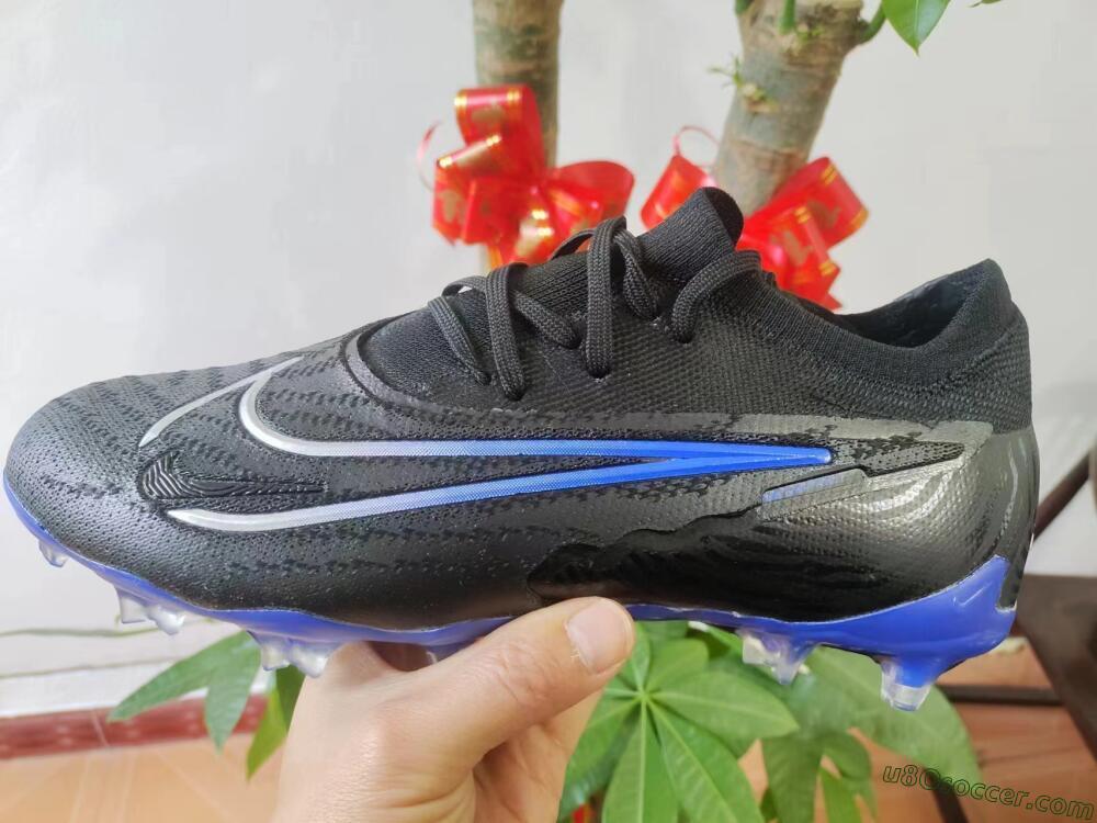 Nike Phantom GX Elite FG Firm Ground Soccer Cleats - Black/Grey/Blue