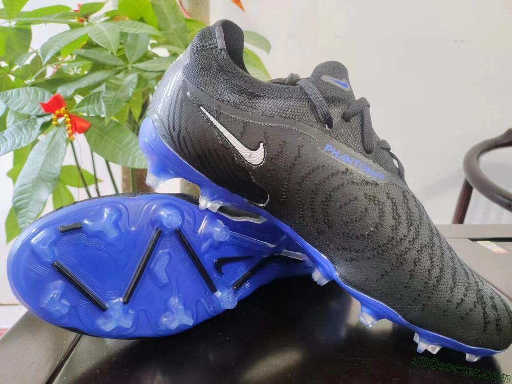 Nike Phantom GX Elite FG Firm Ground Soccer Cleats - Black/Grey/Blue