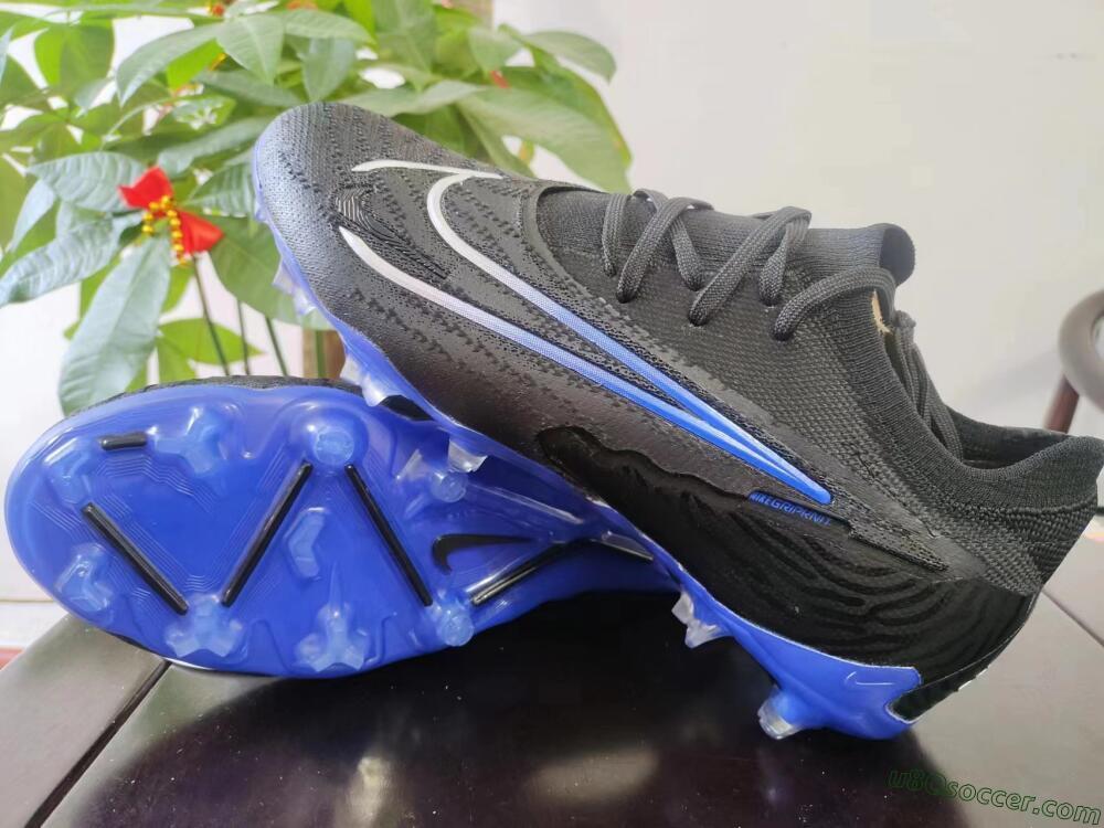 Nike Phantom GX Elite FG Firm Ground Soccer Cleats - Black/Grey/Blue