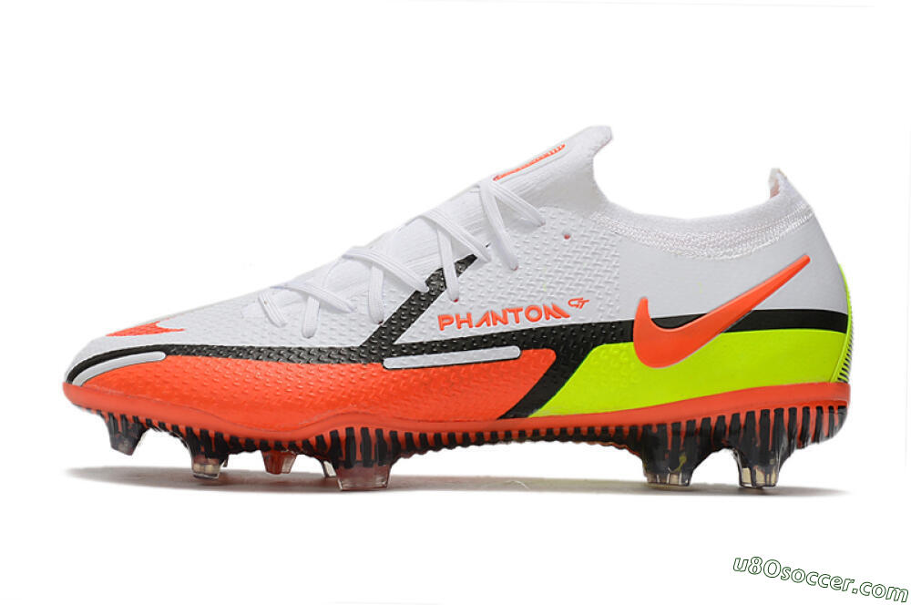 Nike Phantom GT 2 Elite FG Firm Ground Soccer Cleats - White/Red/Green 2