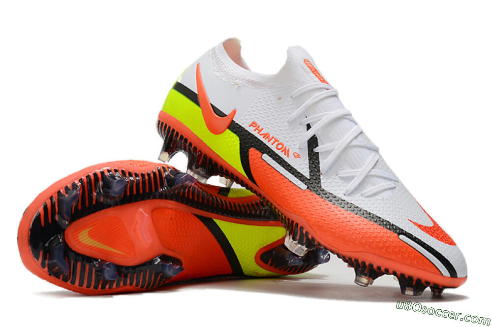 Nike Phantom GT 2 Elite FG Firm Ground Soccer Cleats - White/Red/Green 3