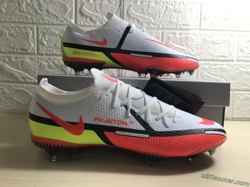 Nike Phantom GT 2 Elite FG Firm Ground Soccer Cleats - White/Red/Green