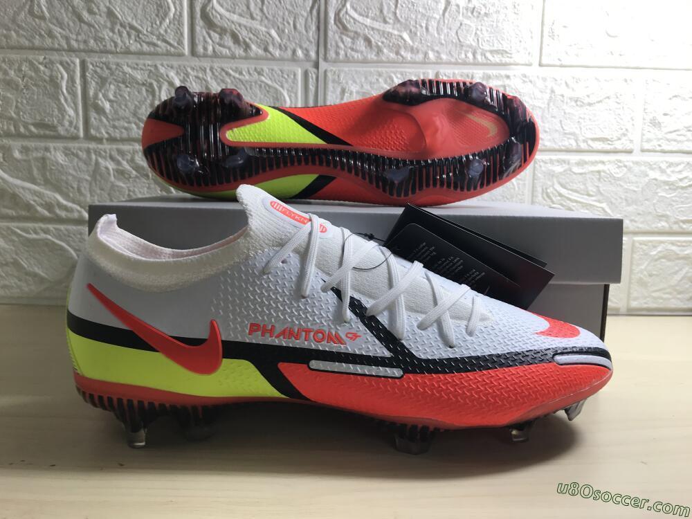 Nike Phantom GT 2 Elite FG Firm Ground Soccer Cleats - White/Red/Green