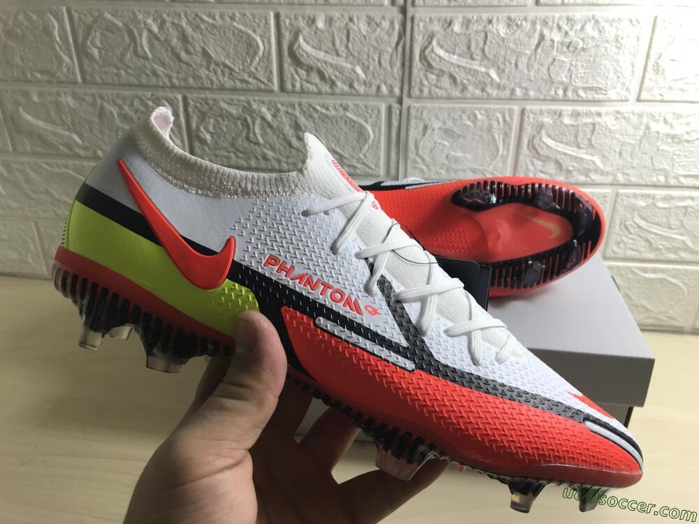 Nike Phantom GT 2 Elite FG Firm Ground Soccer Cleats - White/Red/Green