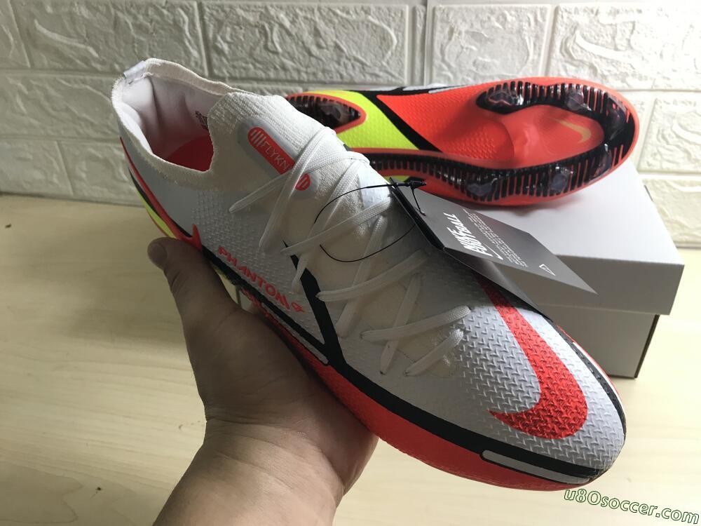 Nike Phantom GT 2 Elite FG Firm Ground Soccer Cleats - White/Red/Green