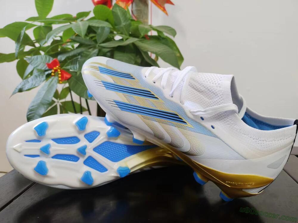 Adidas X Crazyfast.1 FG Firm Ground Soccer Cleats - White/Blue/Gold
