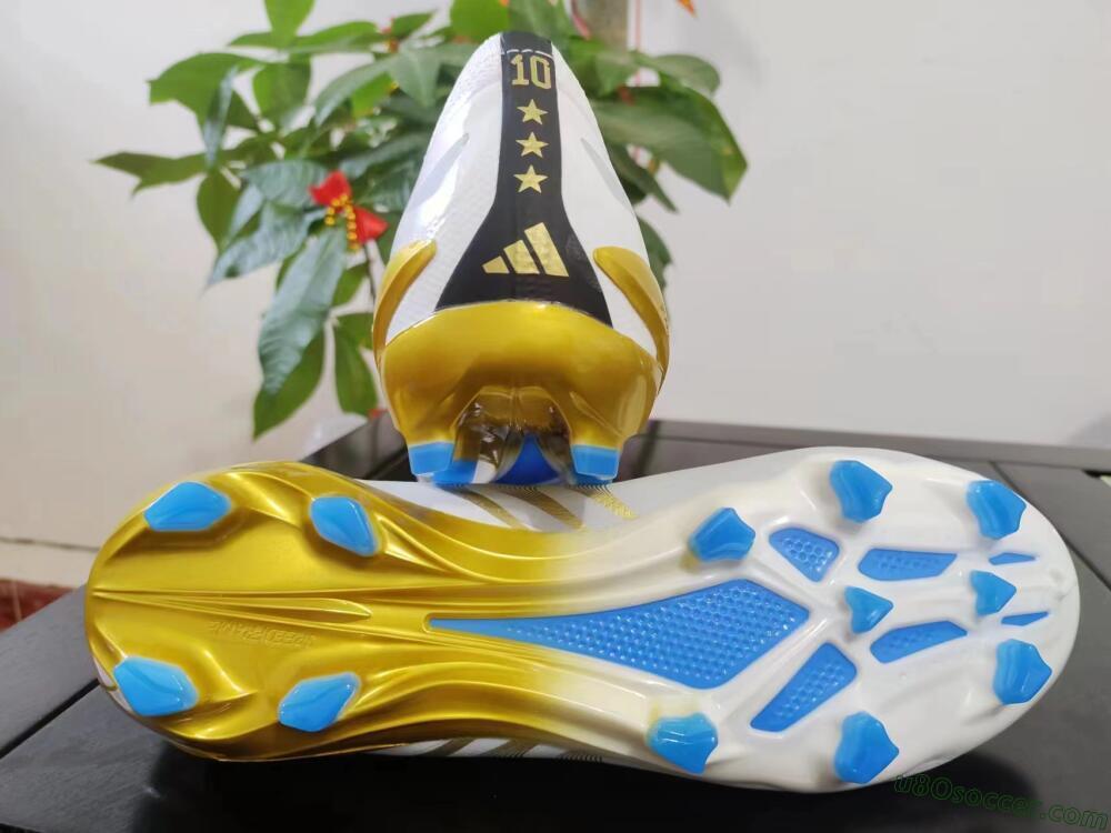 Adidas X Crazyfast.1 FG Firm Ground Soccer Cleats - White/Blue/Gold