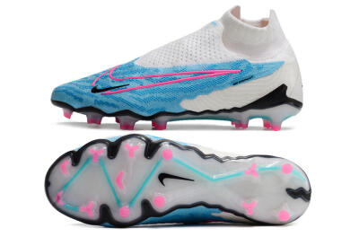 Nike Phantom GX Elite DF FG Firm Ground Soccer Cleats - Blue/White/Pink