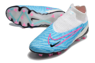 Nike Phantom GX Elite DF FG Firm Ground Soccer Cleats - Blue/White/Pink