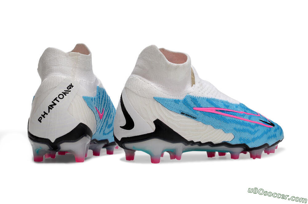Nike Phantom GX Elite DF FG Firm Ground Soccer Cleats - Blue/White/Pink 6