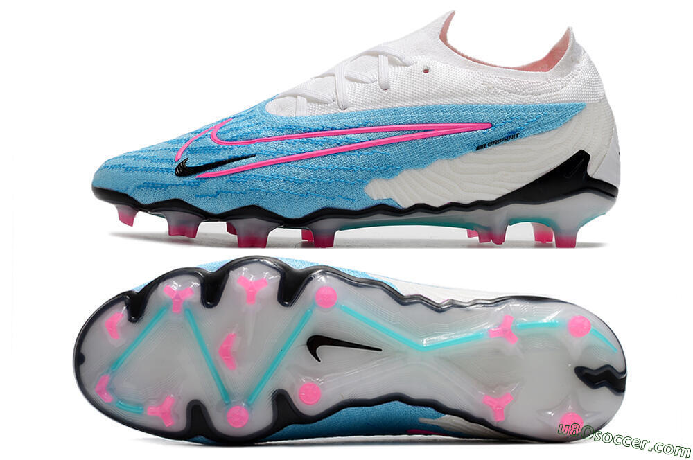 Nike Phantom GX Elite FG Firm Ground Soccer Cleats - Blue/White/Pink 0
