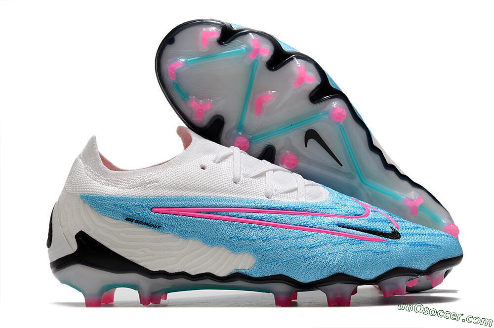 Nike Phantom GX Elite FG Firm Ground Soccer Cleats - Blue/White/Pink 1