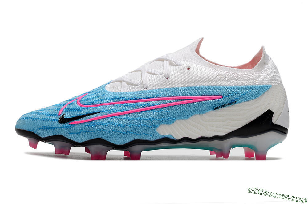 Nike Phantom GX Elite FG Firm Ground Soccer Cleats - Blue/White/Pink 2
