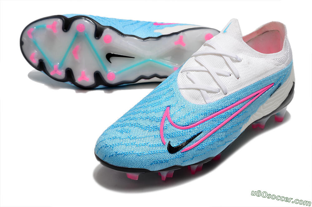 Nike Phantom GX Elite FG Firm Ground Soccer Cleats - Blue/White/Pink 3